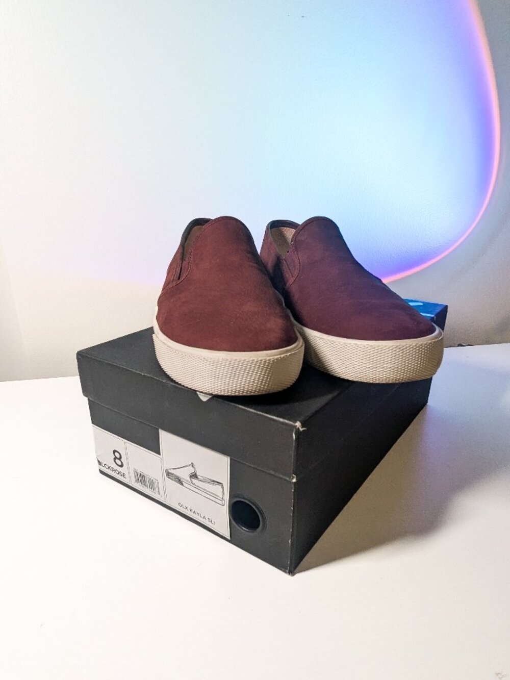 Banana Republic Kayla Suede Slip On Sneaker Oxblood Burgundy Size 8 Officecore